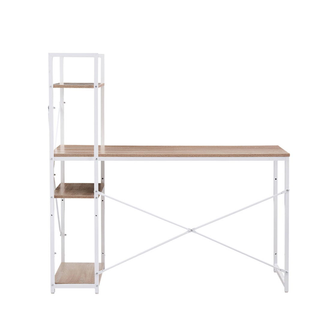 TORRE DESK BOOKCASE CHIPBOARD WITH MELAMINE SONOMA WHITE 120x60xH121cm E1 PRC