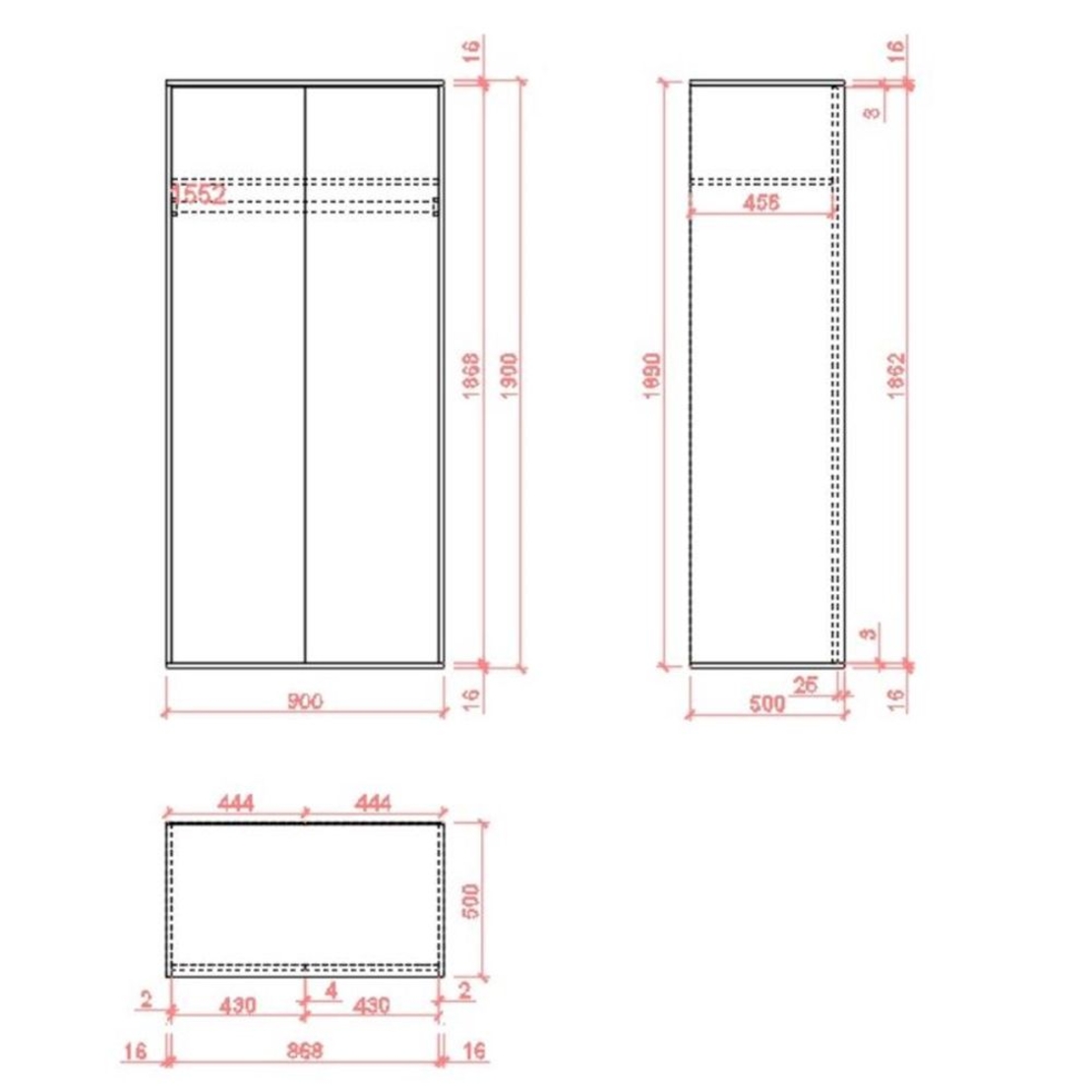 BICYCLE WARDROBE MELAMINE SONOMA WITH PATTERN 90x50xH190cm E1 EU