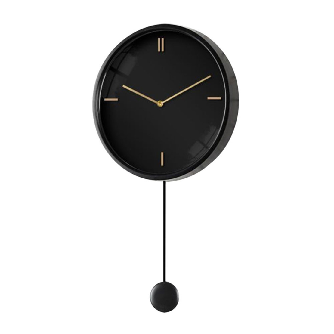 SITTA 1 CLOCK WALL METAL MDF BLACK GOLD D35xH70cm