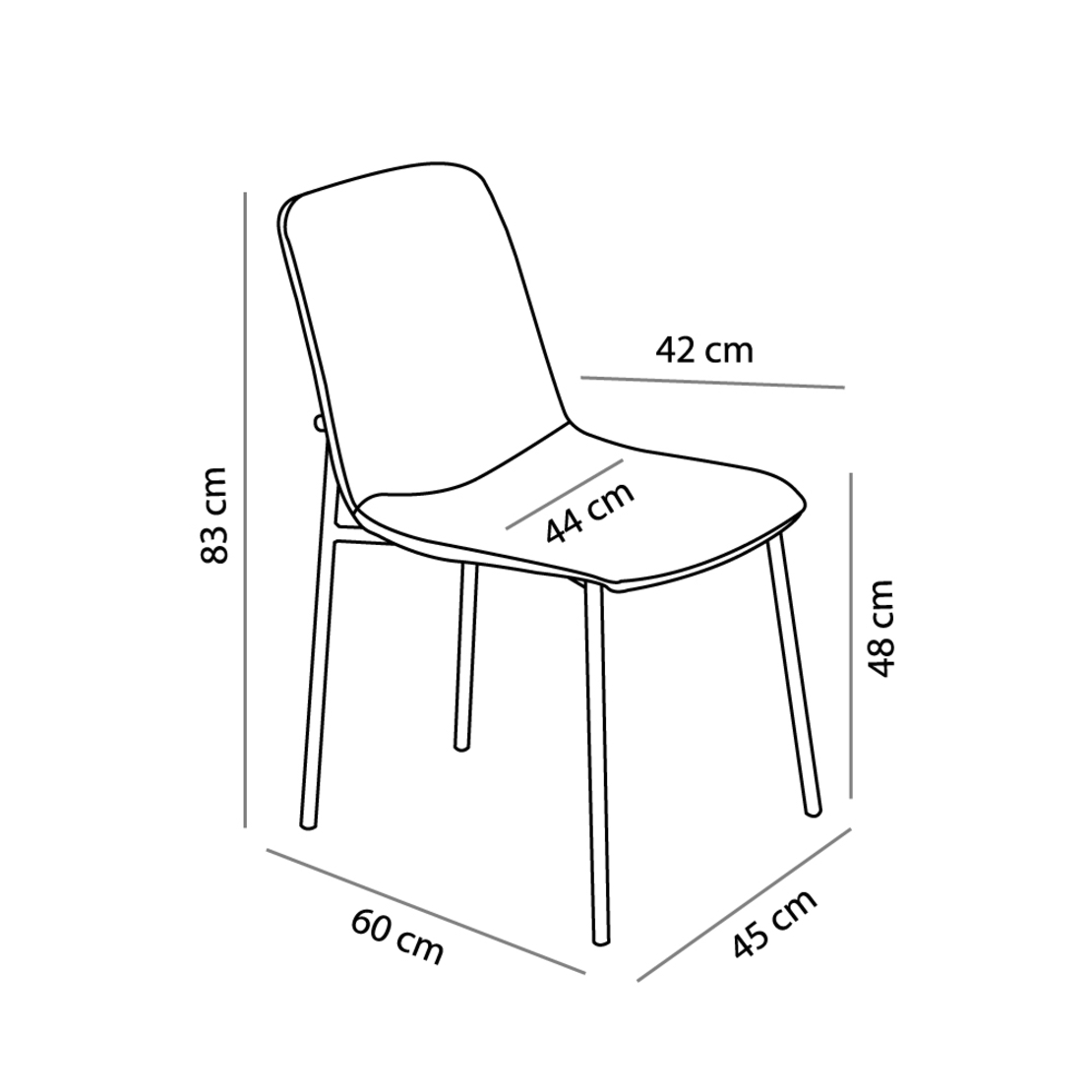 VIENNA CHAIR FABRIC BLACK METAL BLACK E1 PRC