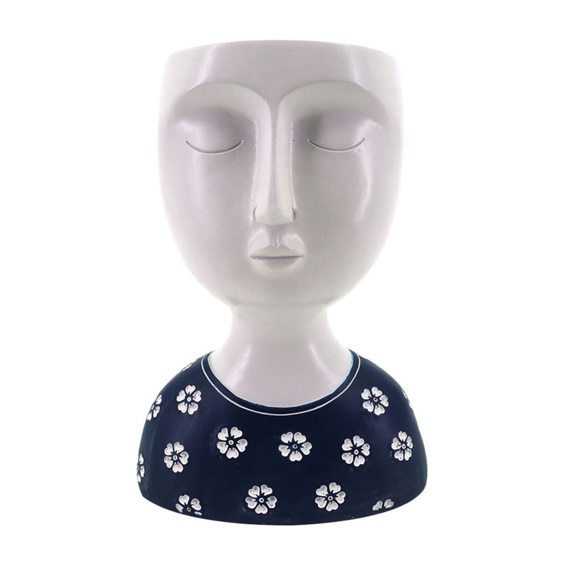 IPAMO BLUE PLANTER POLYRESIN WHITE BLUE 14,8x10xH1