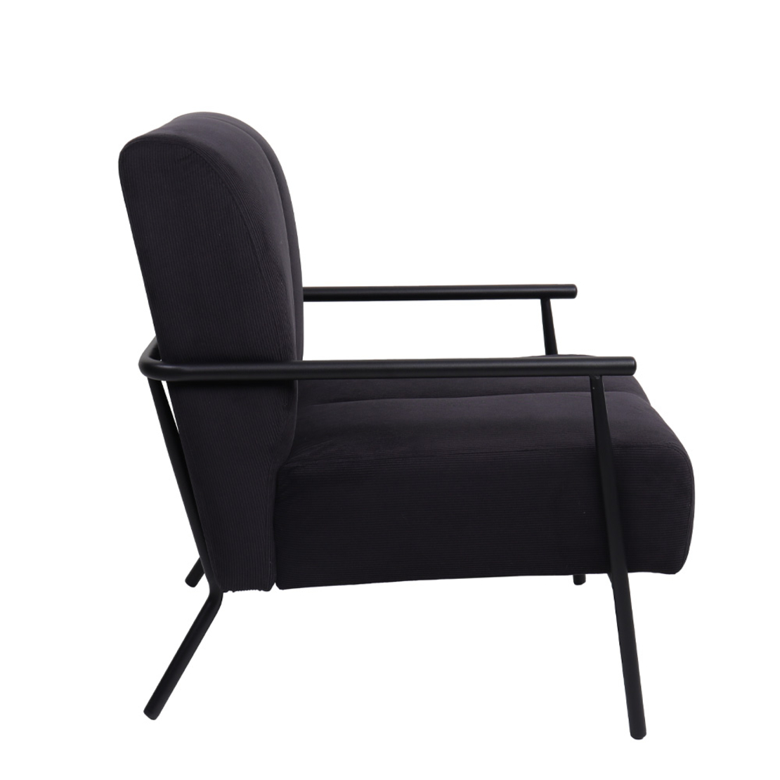 KIOTO ARMCHAIR FABRIC GREY DARK METAL BLACK PRC