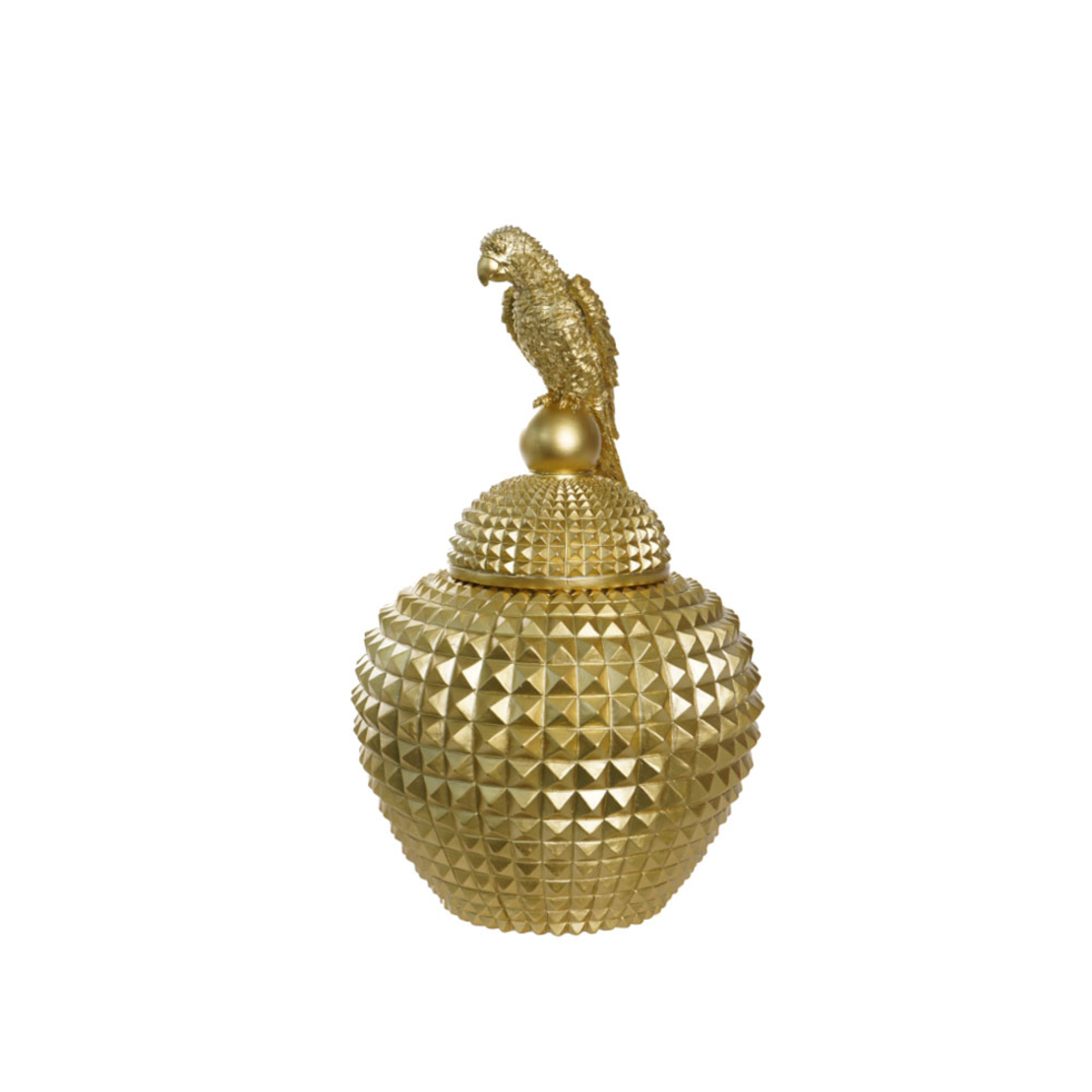 PERROQUET STORAGE JAR POLYRESIN GOLD D23xH38cm PRC
