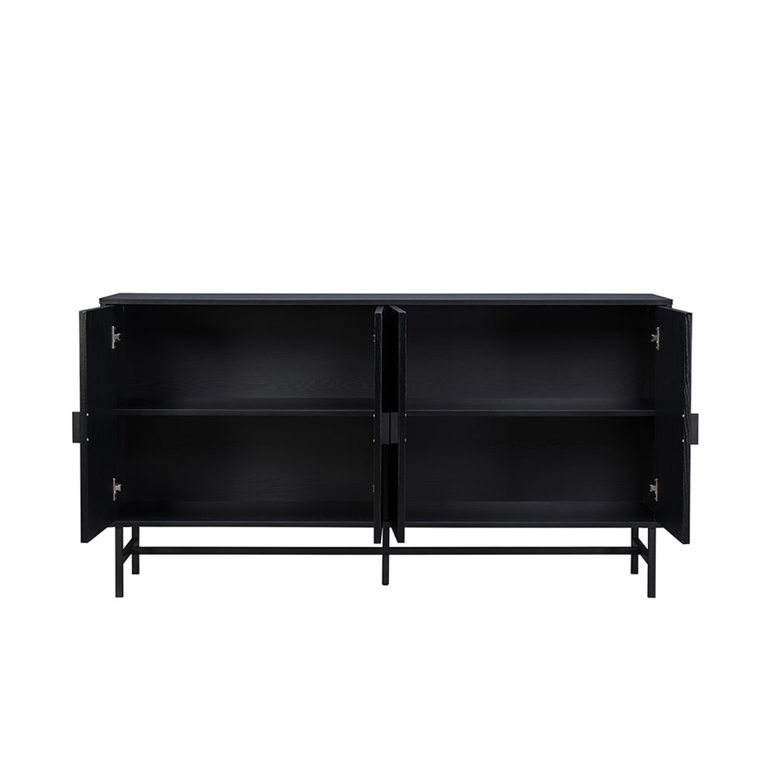 KIMONO SIDEBOARD MELAMINE BLACK METAL 157,5x39xH83cm E1 PRC