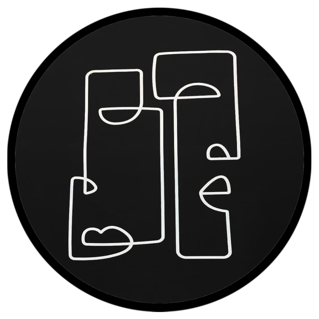 FACE TRAY MDF BLACK WHITE D40xH3,5cm E1 PRC