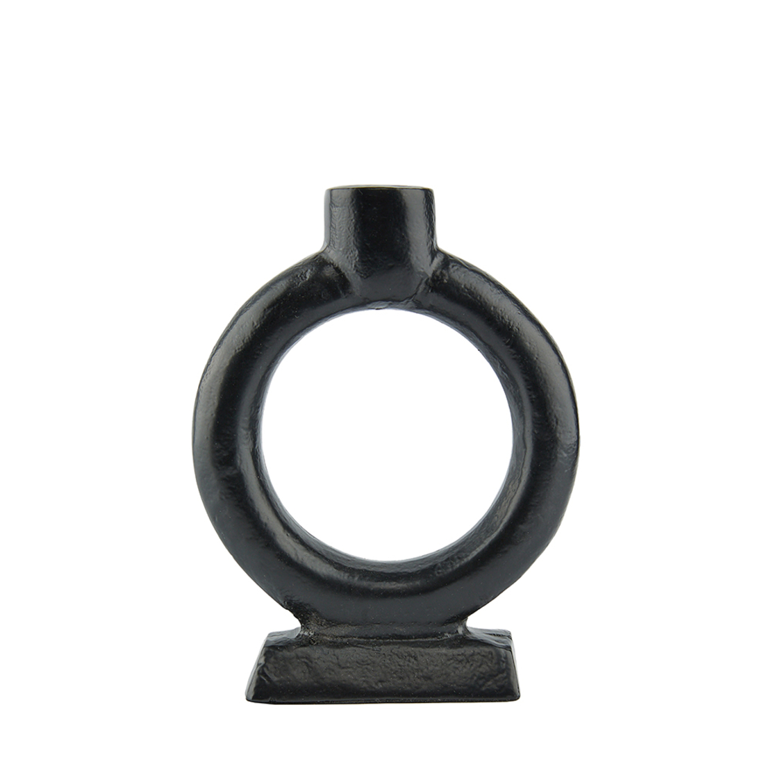 ANELL CANDLE HOLDER ALUMINIUM BLACK 14x4xH18cm IN