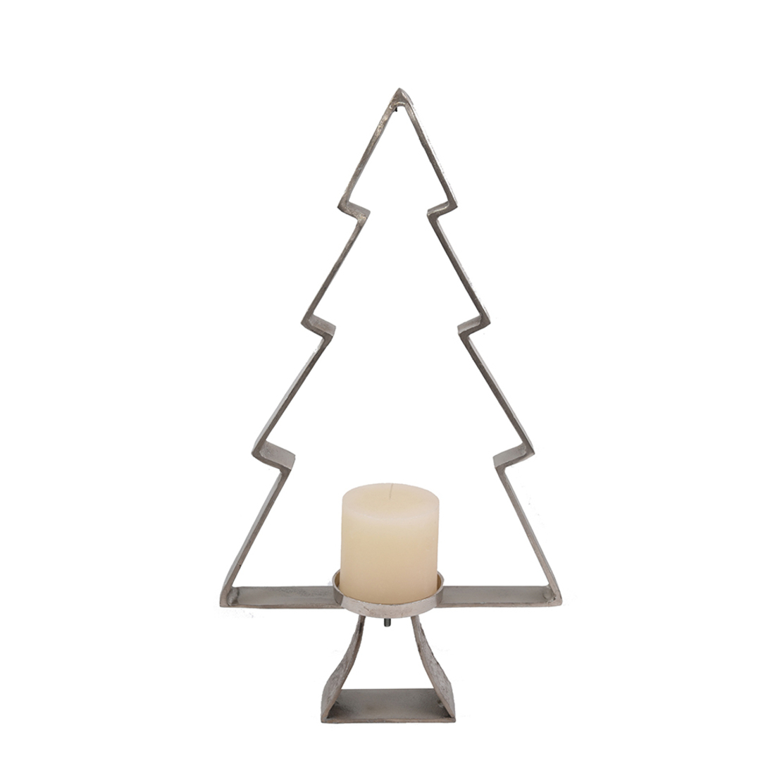 XMAS NOEL TREE ALUMINIUM SILVER 36x11xH66cm IN