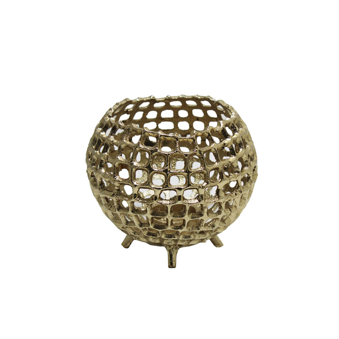 MESH BASE FOR CANDLE ALUMINIUM GOLD D15xH13cm IN