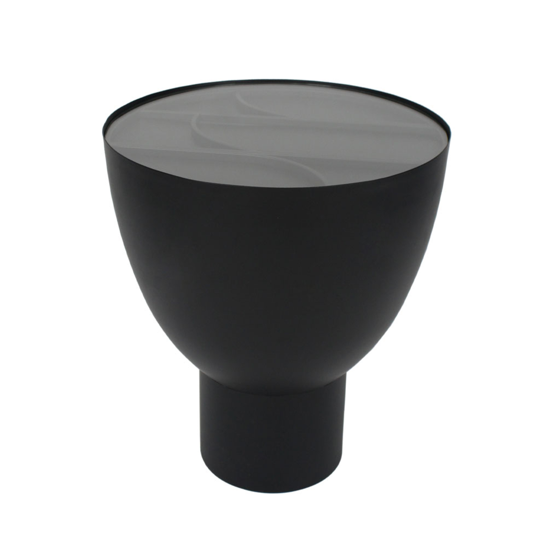 ARCHES SIDE TABLE METAL BLACK GLASS 40,5x40,5xH45,