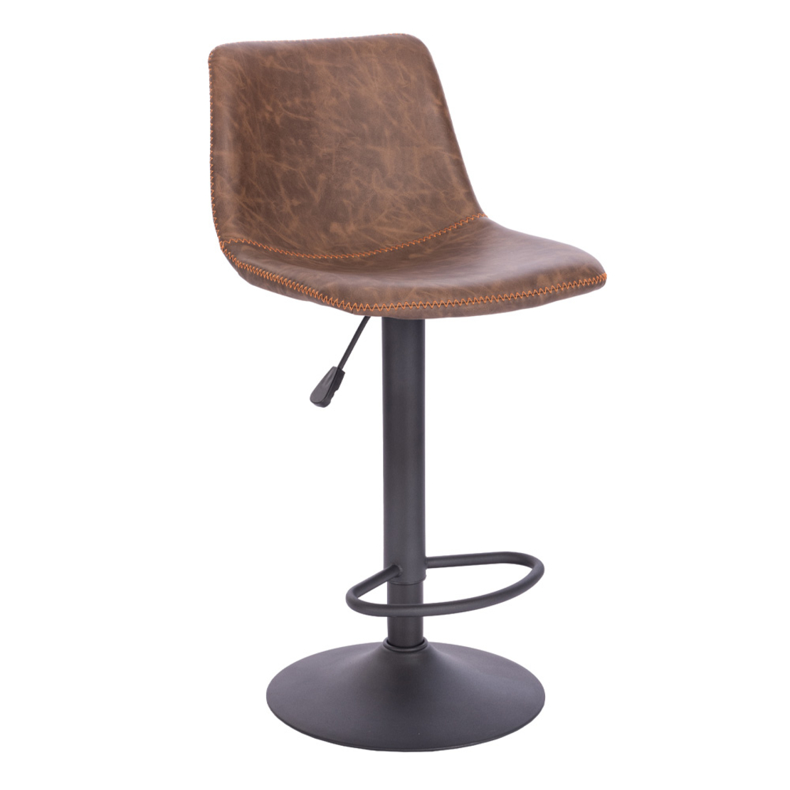 ASTI STOOL BAR FABRIC BROWN ANTIQUE WASHED BLACK M