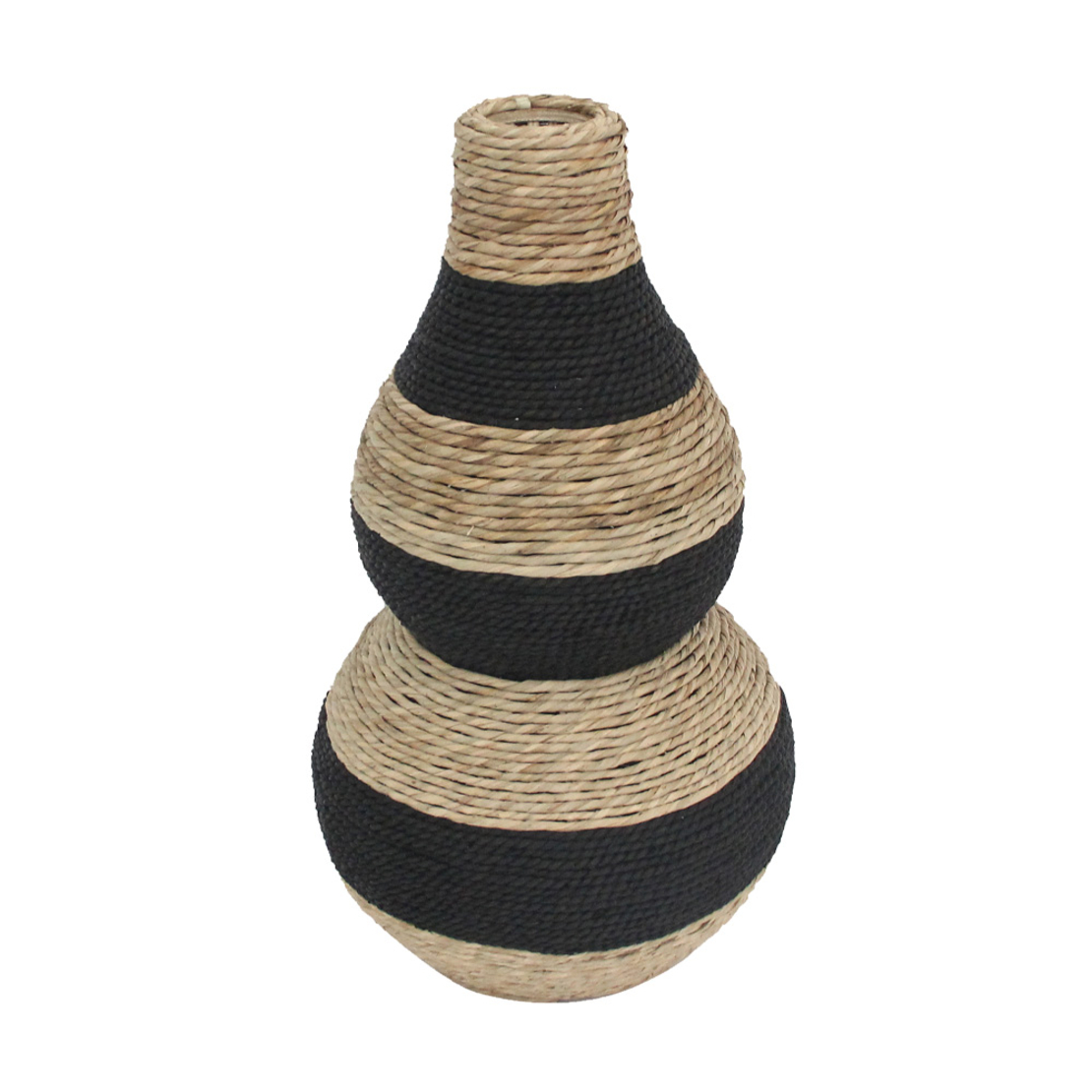 NUBIA VASE 35x35x61 ROPE NATURAL BLACK PLYWOOD