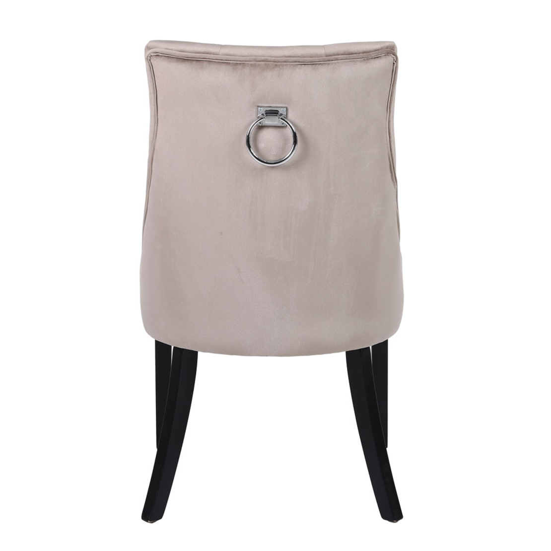 VERONA CHAIR WITH METAL RING FABRIC BEIGE WOOD PIN