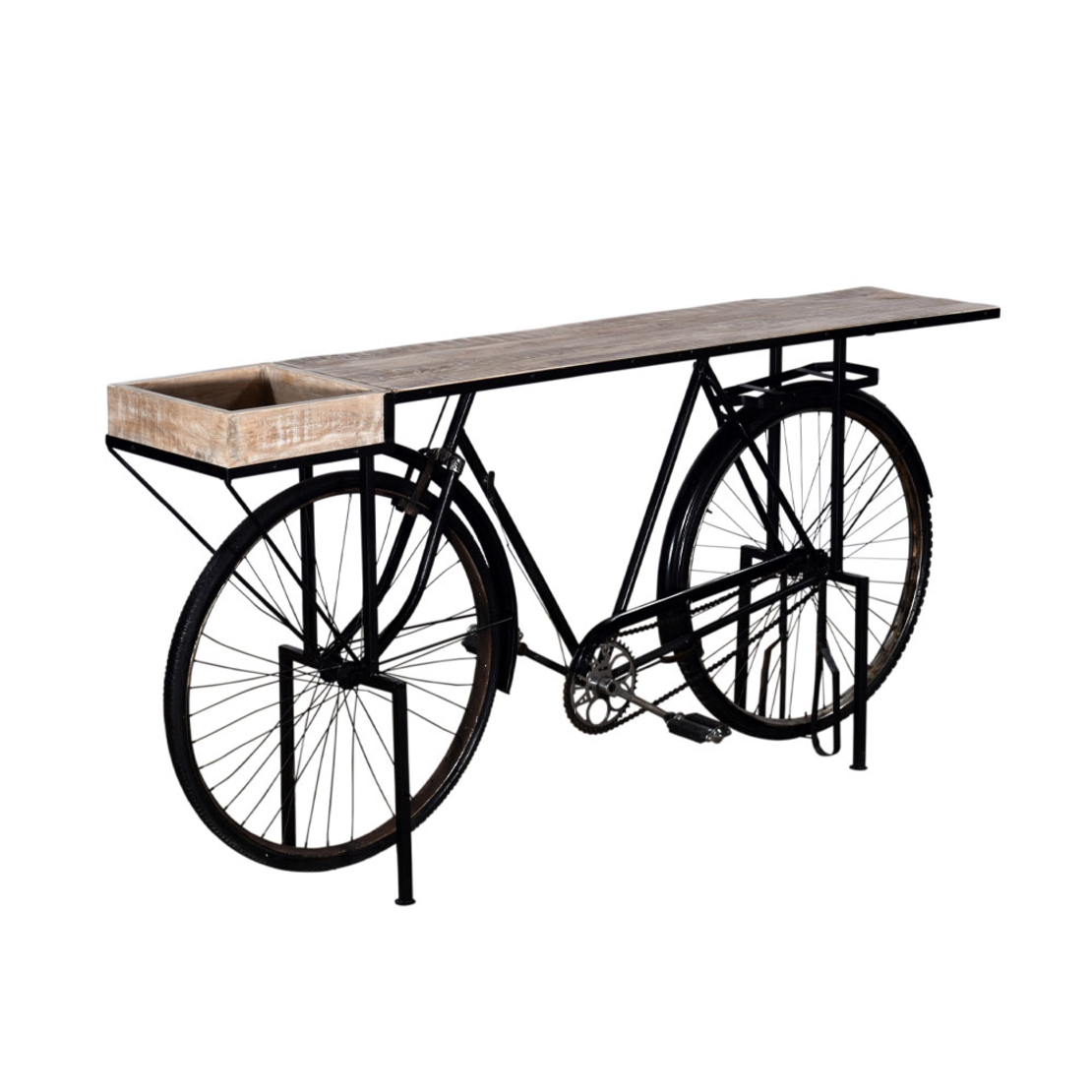CYCLING CONSOLE METAL NATURAL WOOD MANGO BLACK 183x36xH84cm IN