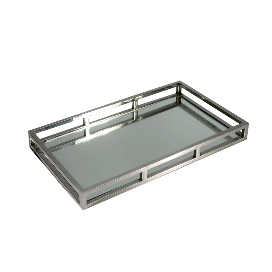 MIROIR TRAY ALUMINIUM SILVER 50x30xH5,5cm IN
