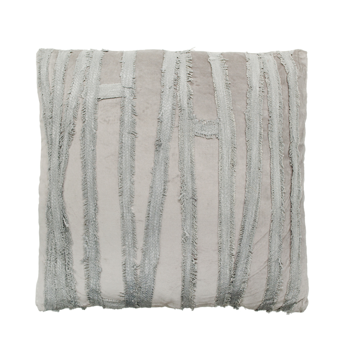 SILVER STRIPES DECOR CUSHION FABRIC GREY 50x50xH10
