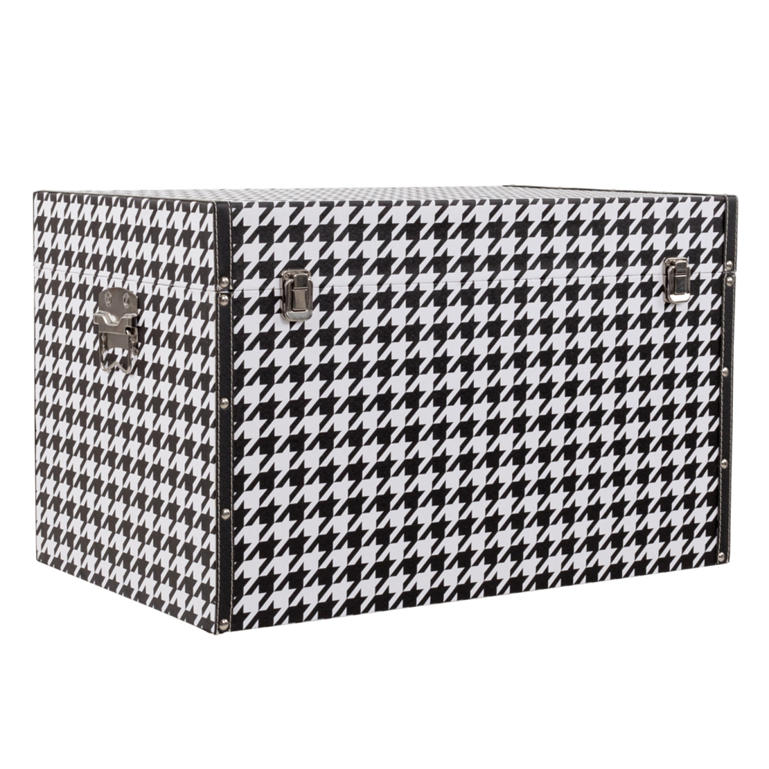 FERRE CHESTS SET 4PCS CANVAS BLACK WHITE MDF 64x40xH40cm E1 PRC