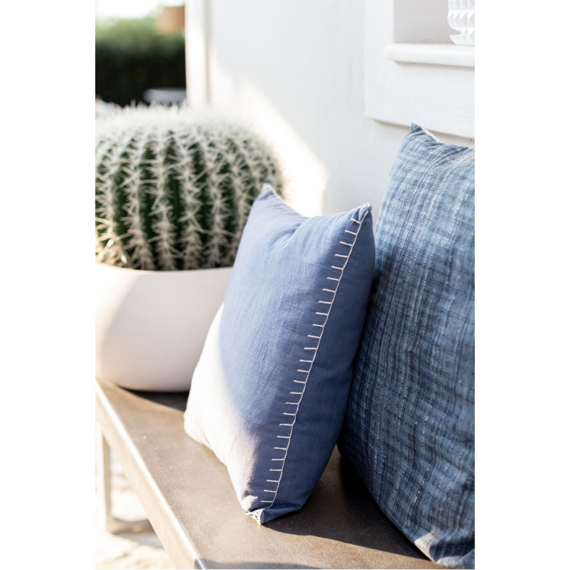 AGADIR 6 DECOR CUSHION COTTON BLUE 45x45cm IN