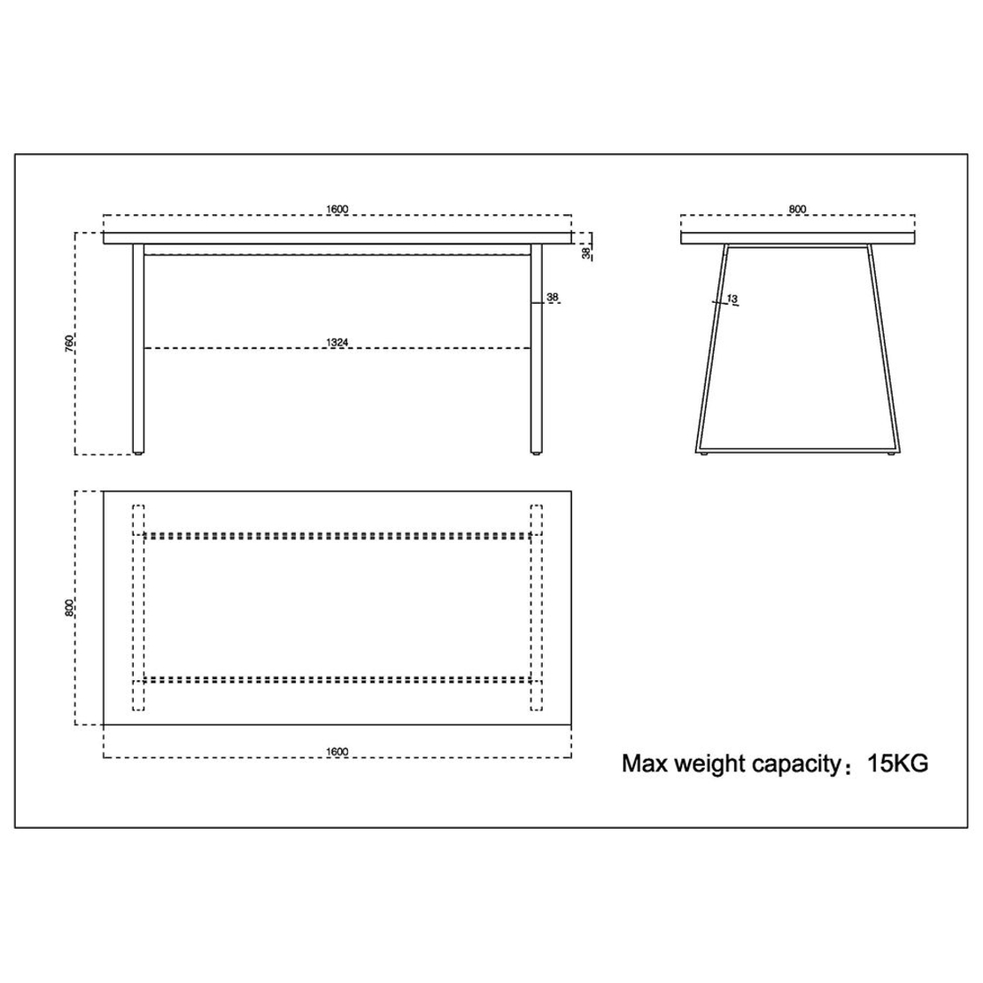 ALE TABLE HONEYCOMB CEMENT BLACK E1 PRC