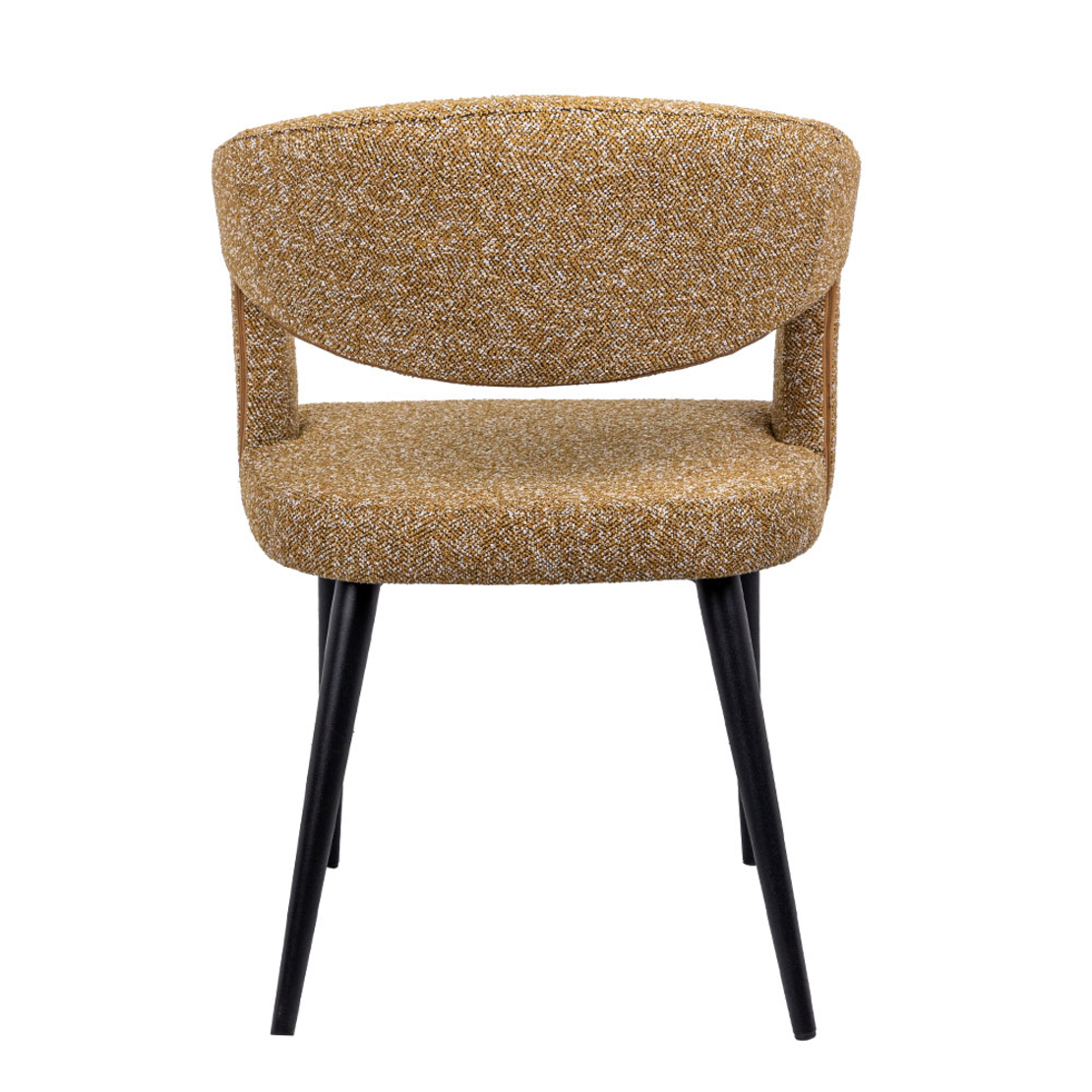 CAPRICE CHAIR ARMCHAIR FABRIC MUSTARD WHITE METAL BLACK MATTE E1 PRC