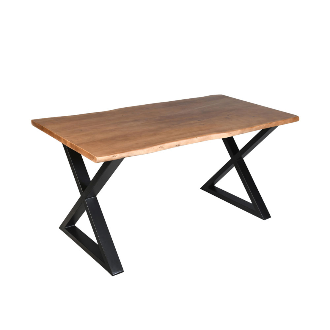 MINGLE TABLE WOOD ACACIA WALNUT BLACK METAL IN