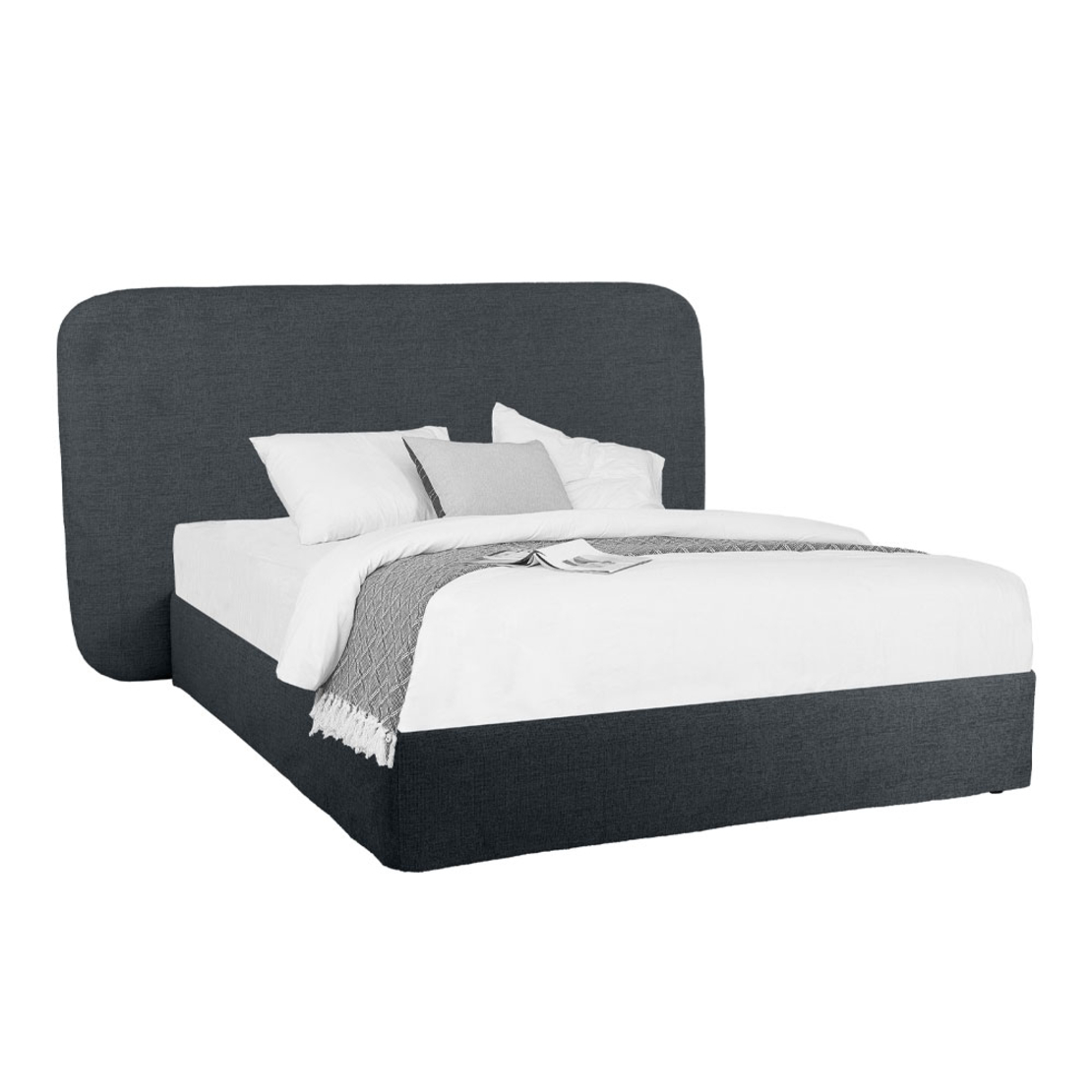 OVAL BED WITHOUT STORAGE (FOR MATTRESS 160x200cm) FABRIC ANTRACITE FABRIC E1 EU