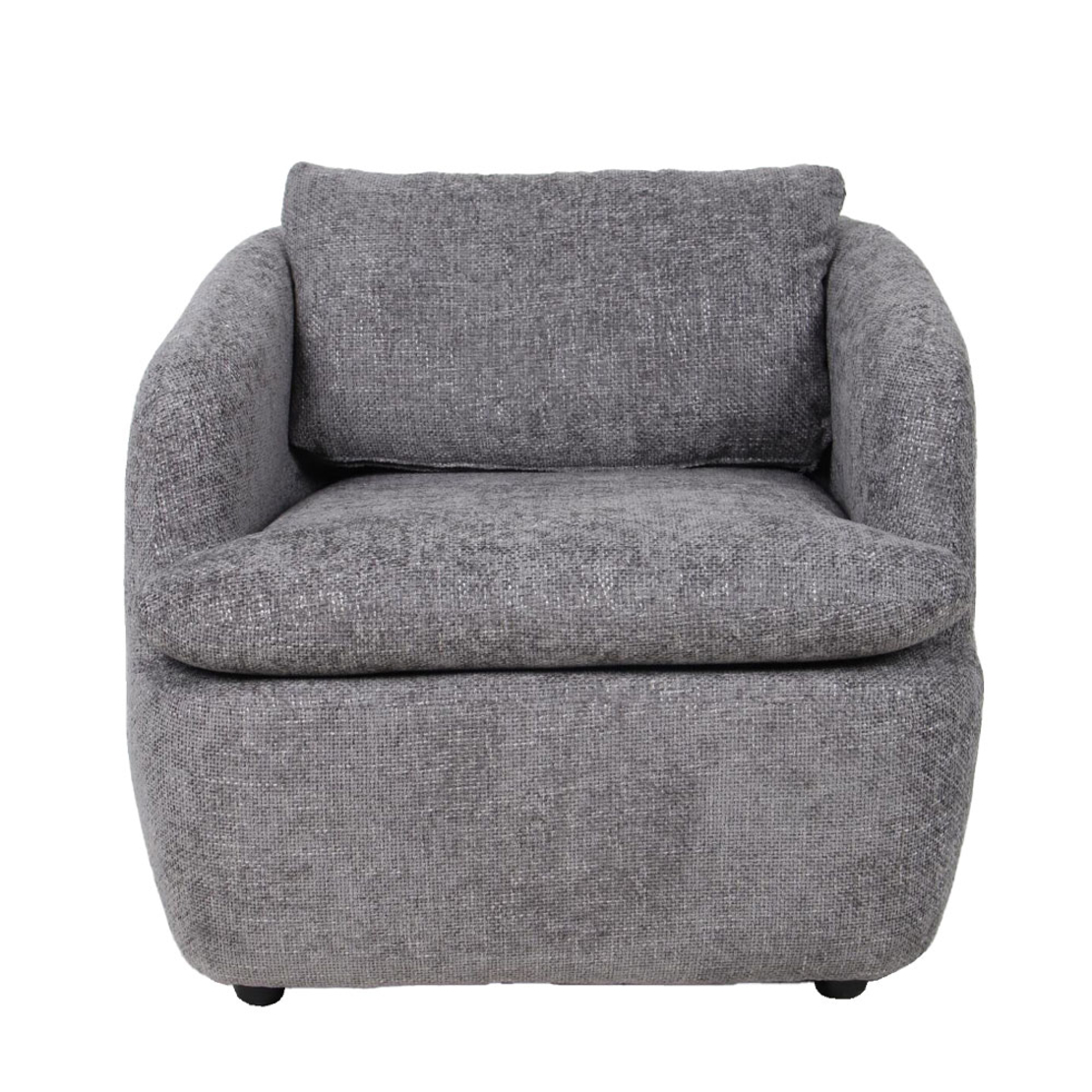 SQUARE ARMCHAIR FABRIC GREY DARK PRC