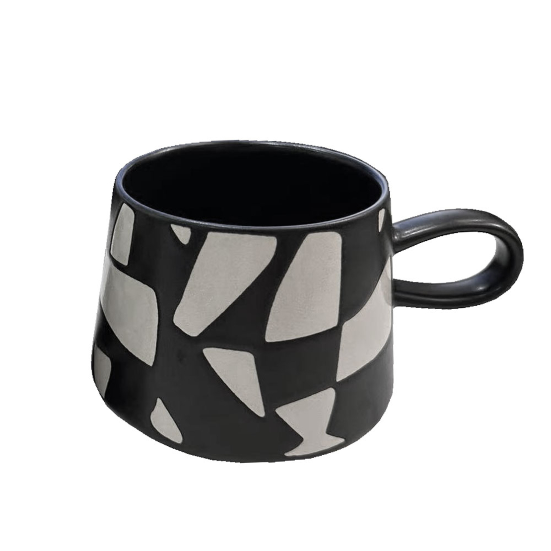 BLEND A MUG STONEWARE BLACK WHITE D8xH8cm PRC