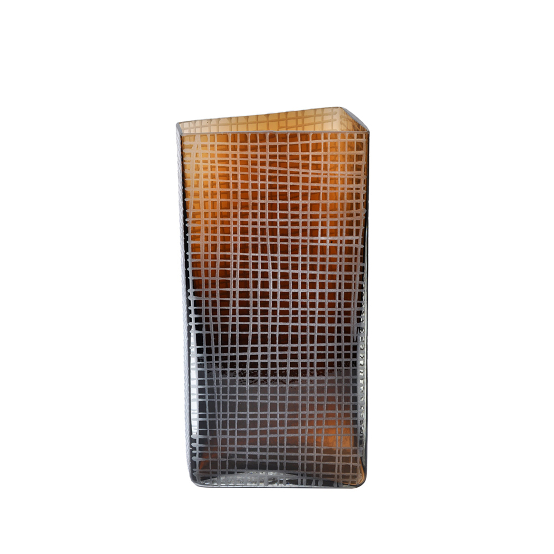 GRAVIR HONEY VASE GLASS BROWN 15,5x11,5xH33cm PRC