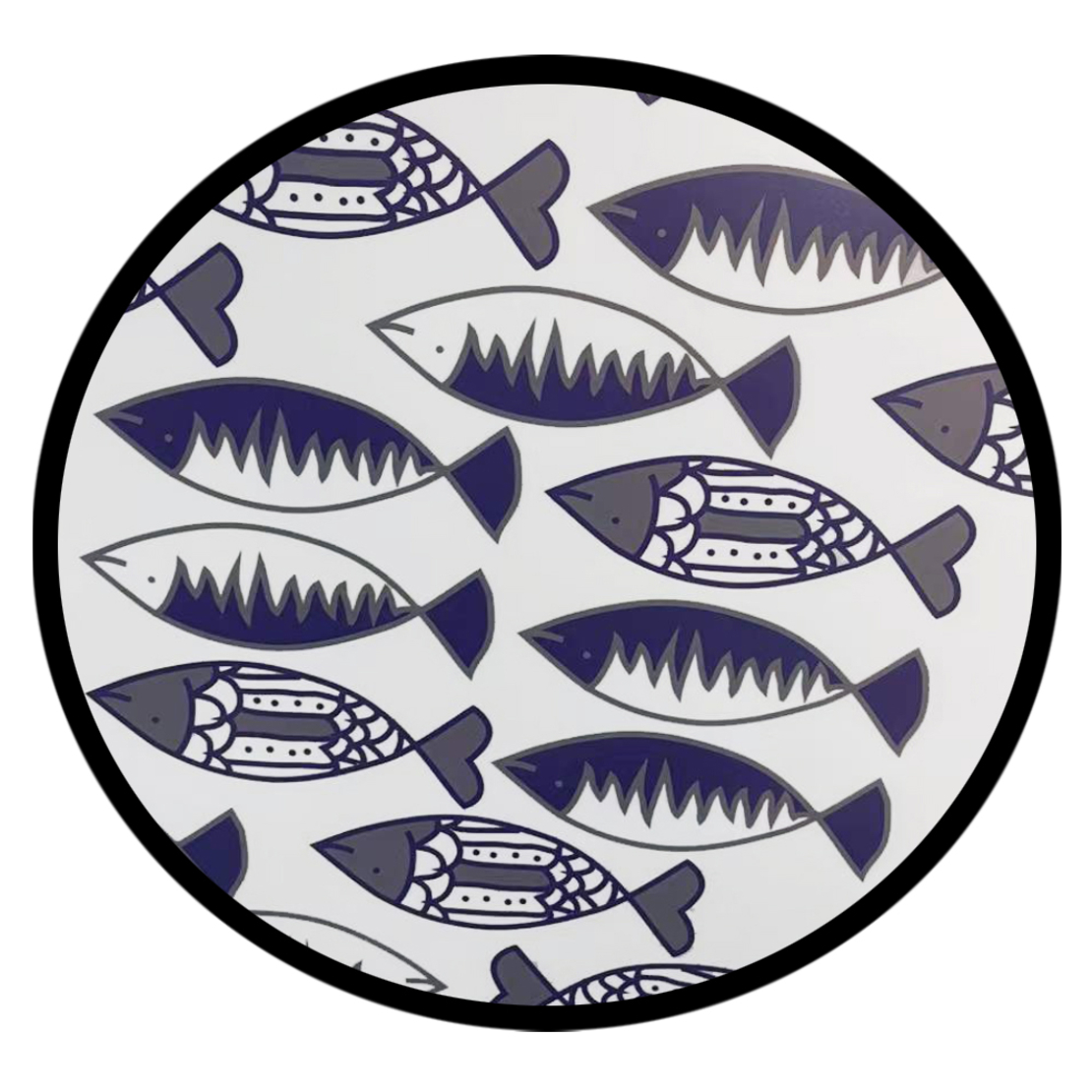 FISHY TRAY MDF WHITE BLUE BLACK D40xH3,5cm E1 PRC