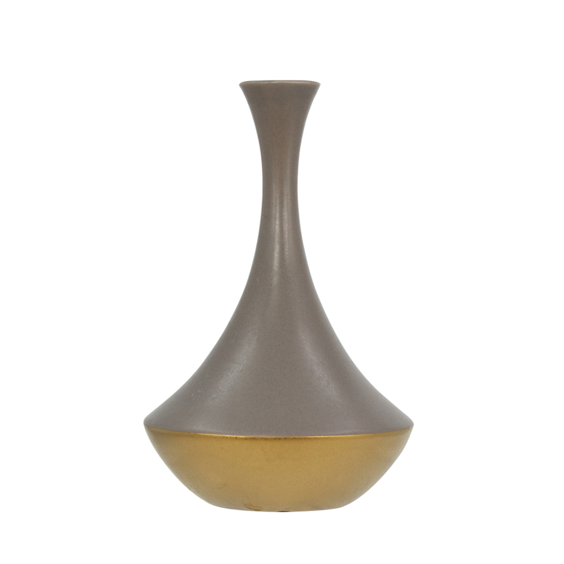 AIMA TALL VASE CERAMIC GREY MATTE GOLD 15,5x15,5xH