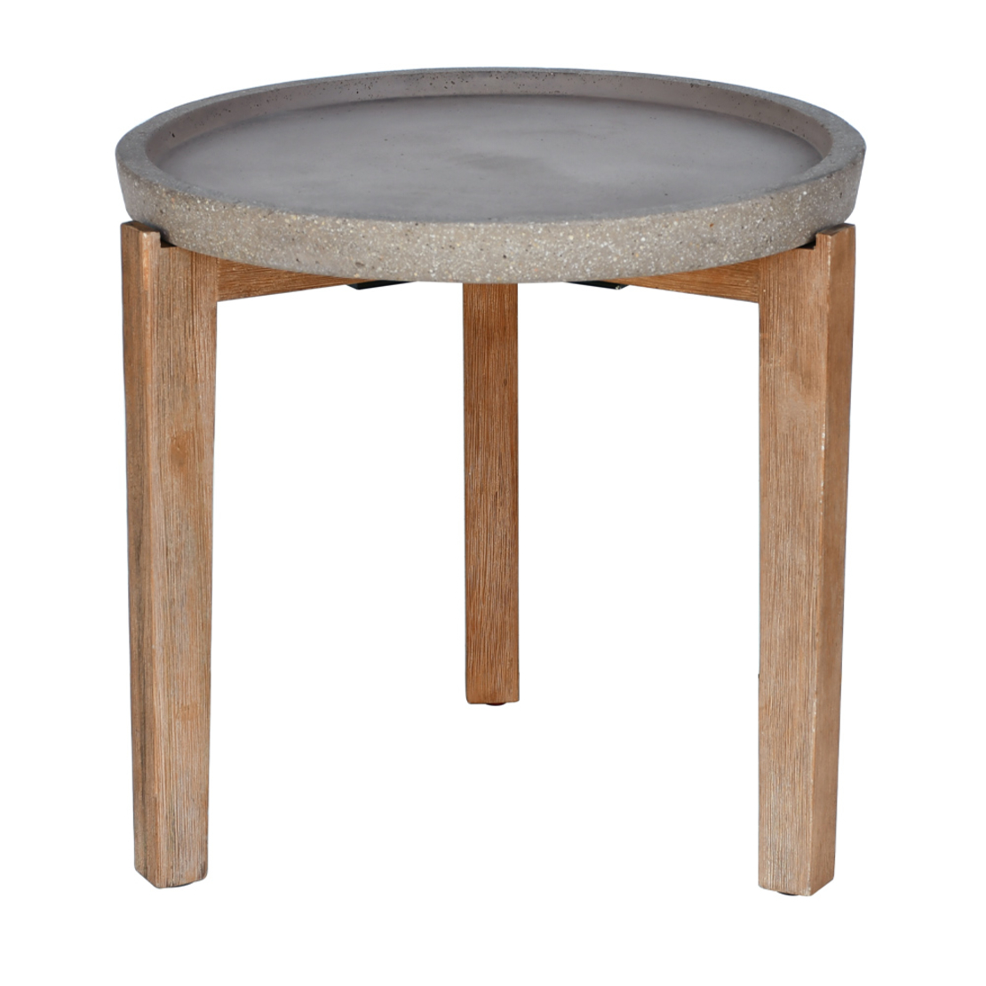 ORRIN COFFEE TABLE CEMENT BROWN WOOD NATURAL 53x53