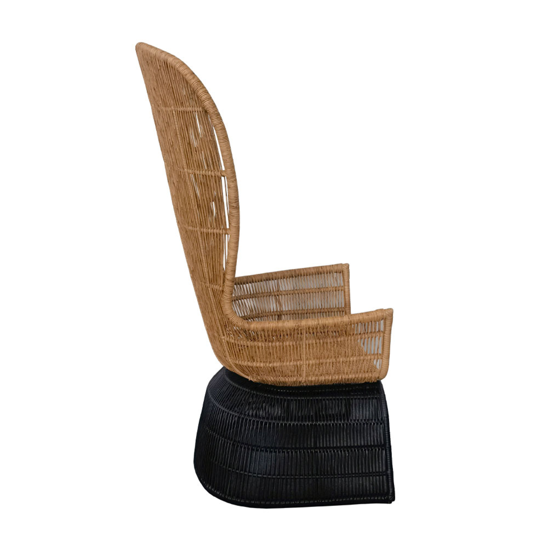MISA ARMCHAIR PE RATTAN NATURAL BLACK 110x75xH165c