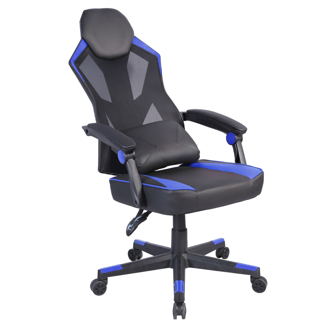FUSION GAMING CHAIR DESK FABRIC BLACK NYLON BLUE PP 50x74xH137cm PRC