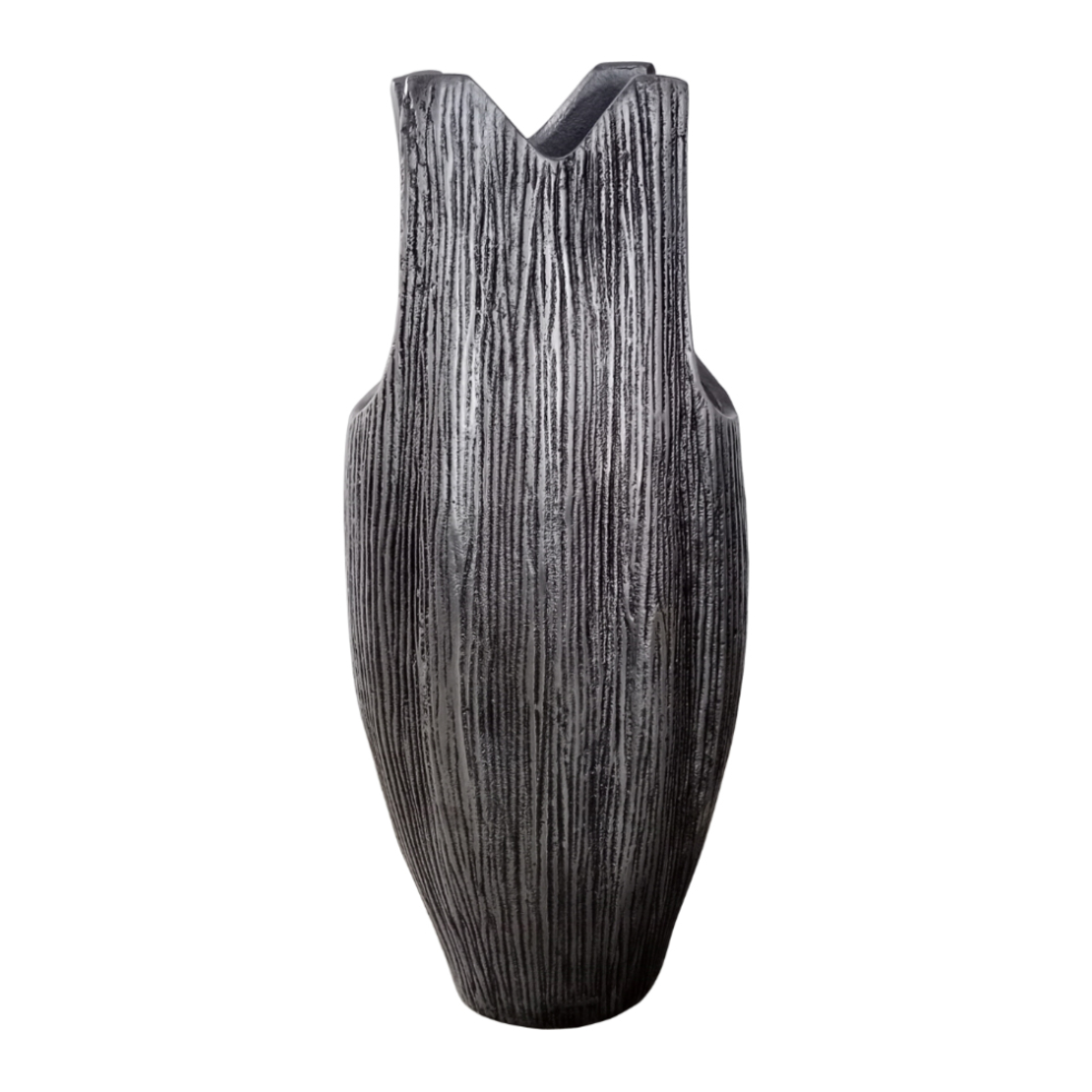 BAJAN VASE ALUMINIUM SILVER ANTIQUE 19,5x14xH46cm