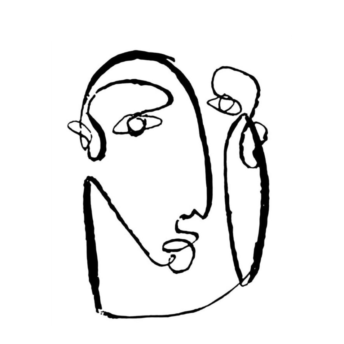 AZAMO 1 PAINTING CANVAS WHITE BLACK 50x60xH1,8cm P