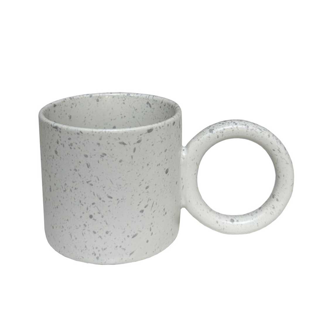 TERRAZZO MUG STONEWARE WHITE GREY D8xH7,5cm PRC