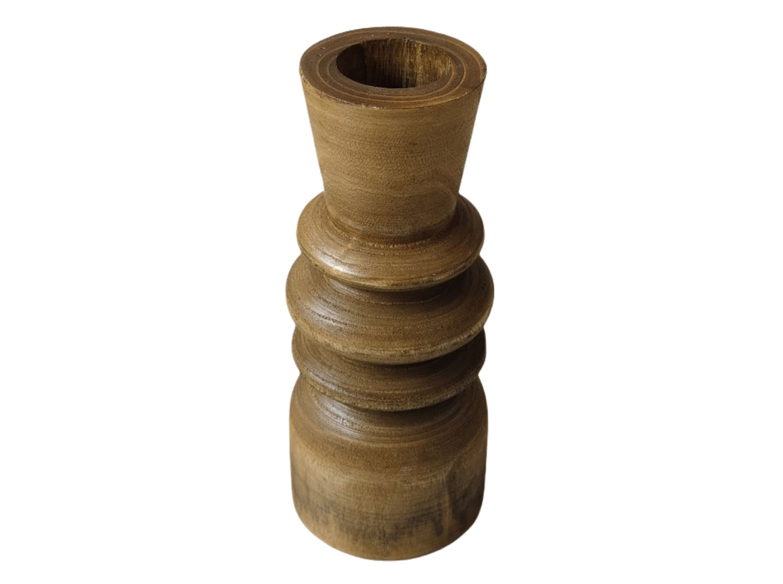 CEDAR VASE WOOD BROWN 10x10xH24cm PRC