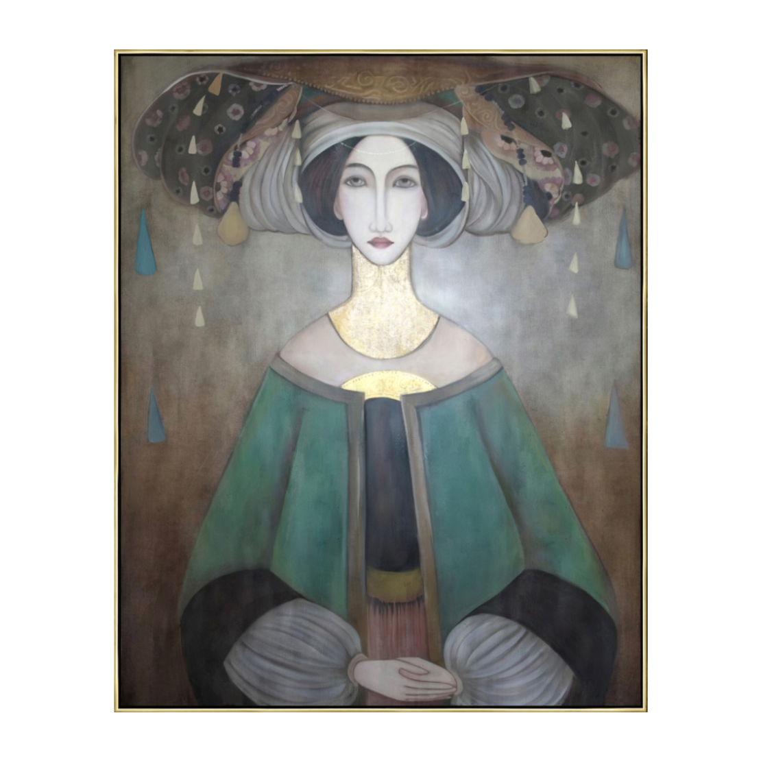 EAST LADY 2 PAINTING CANVAS MULTICOLOR WOOD FRAME