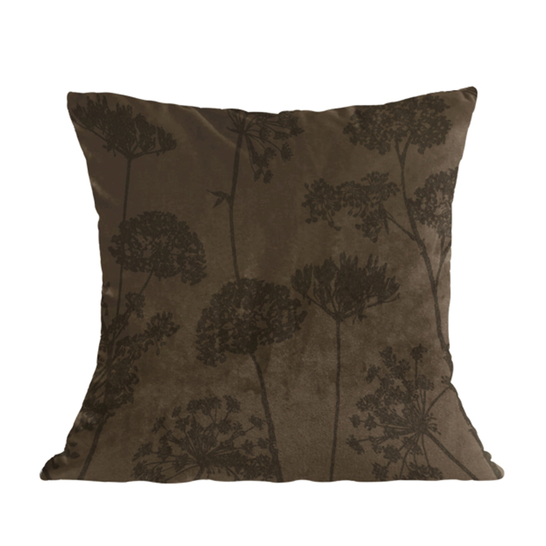 PEONY DECOR CUSHION VELVET BROWN 45x45cm PRC