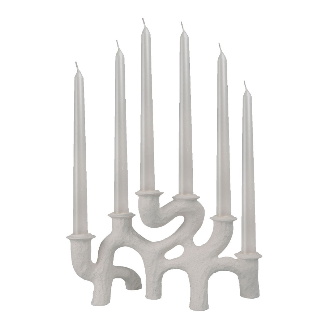DECKER CANDLE HOLDER POLYRESIN WHITE 34,9x14,3xH20
