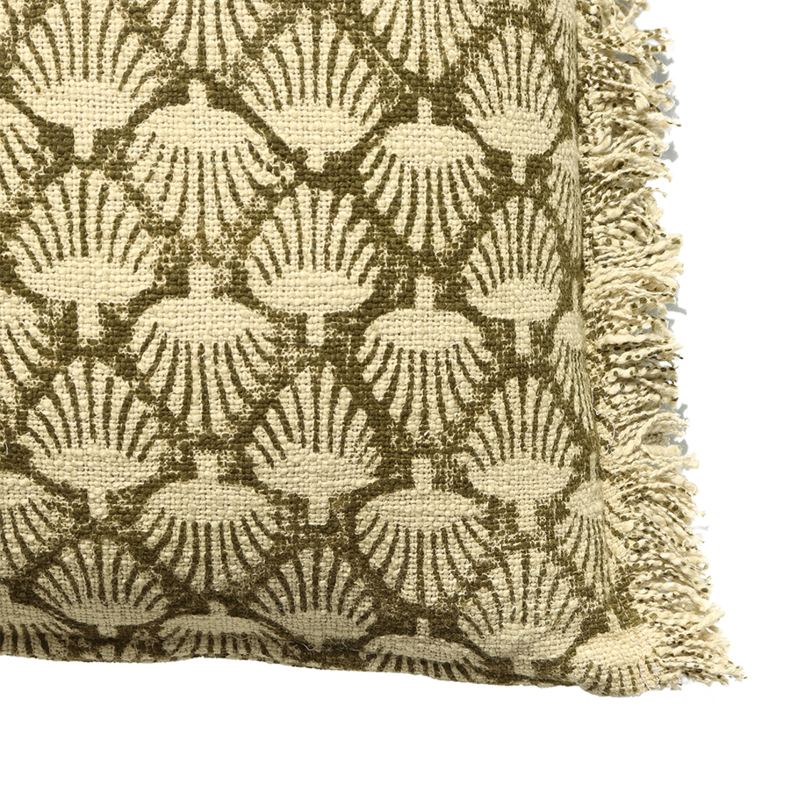 CALLISTE B DECOR CUSHION COTTON VISCOSE OLIVE GREE