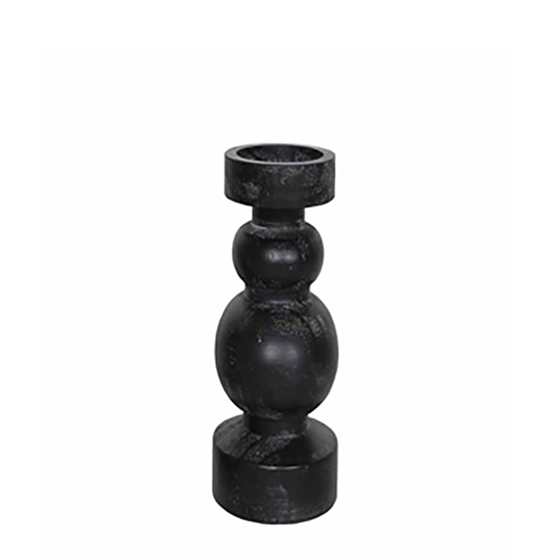 PIERRE CANDLE HOLDER WOOD BLACK D12xH20cm PRC