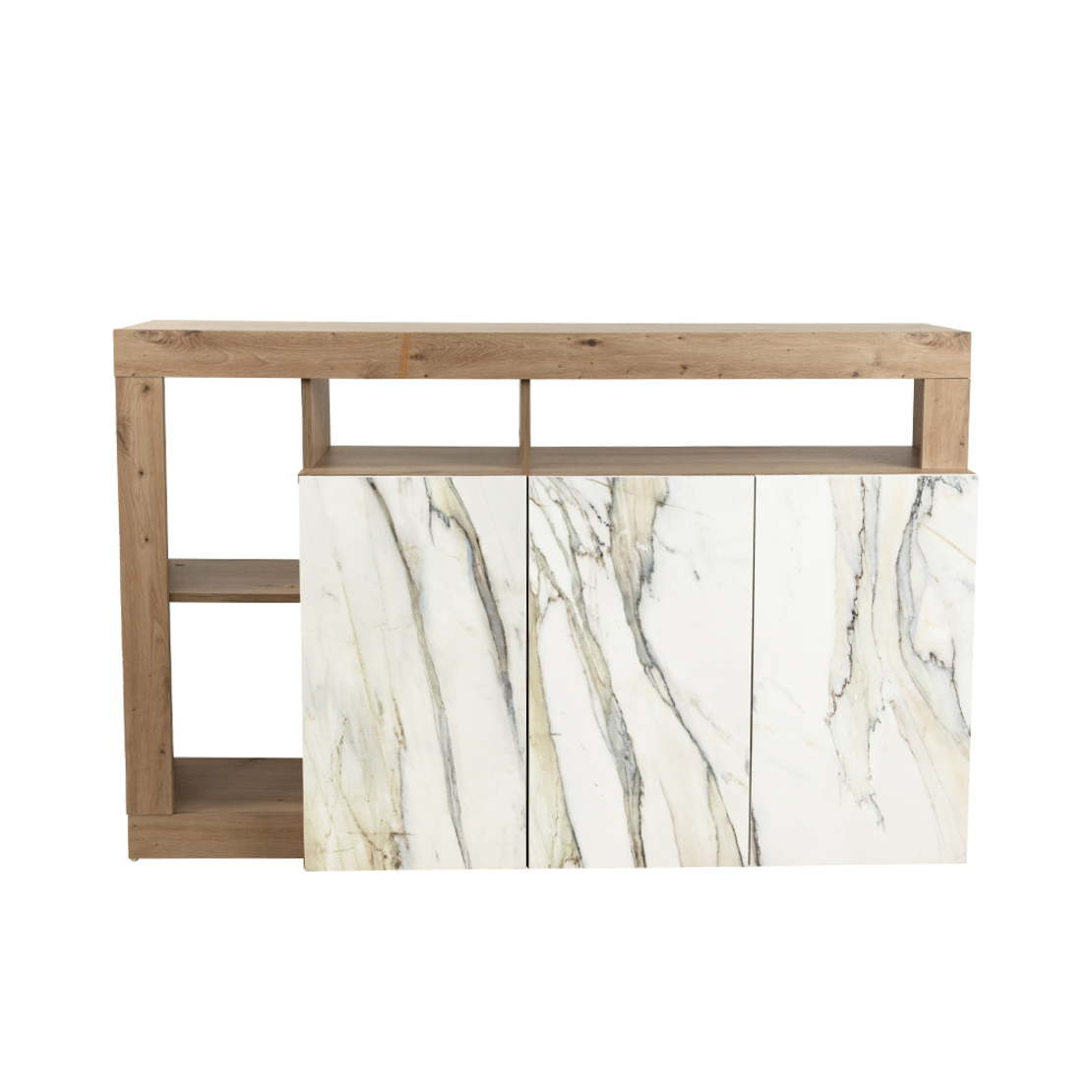 TUNUSIA SIDEBOARD MELAMINE ARTISAN OAK MARBLE 146x42xH93cm E1 EU