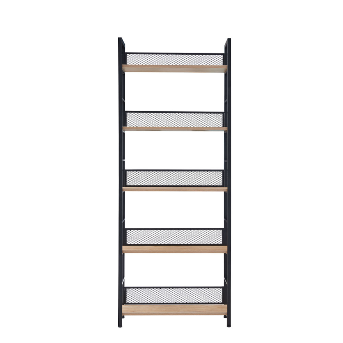 NEST BOOKCASE MELAMINE NATURAL BLACK 60x28xH154cm