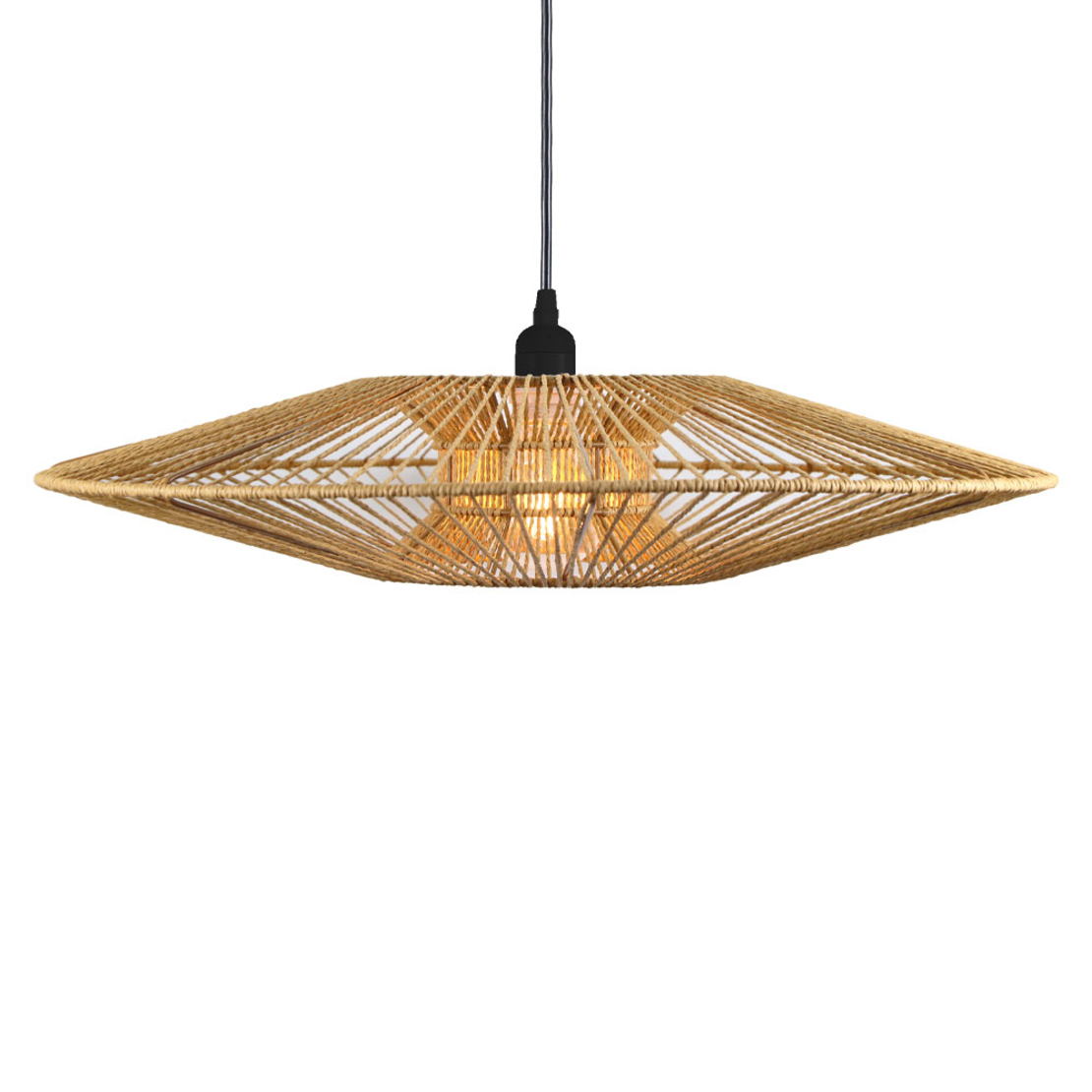 BALI LAMP PENDANT METAL ROPE NATURAL 60x60xH12cm C