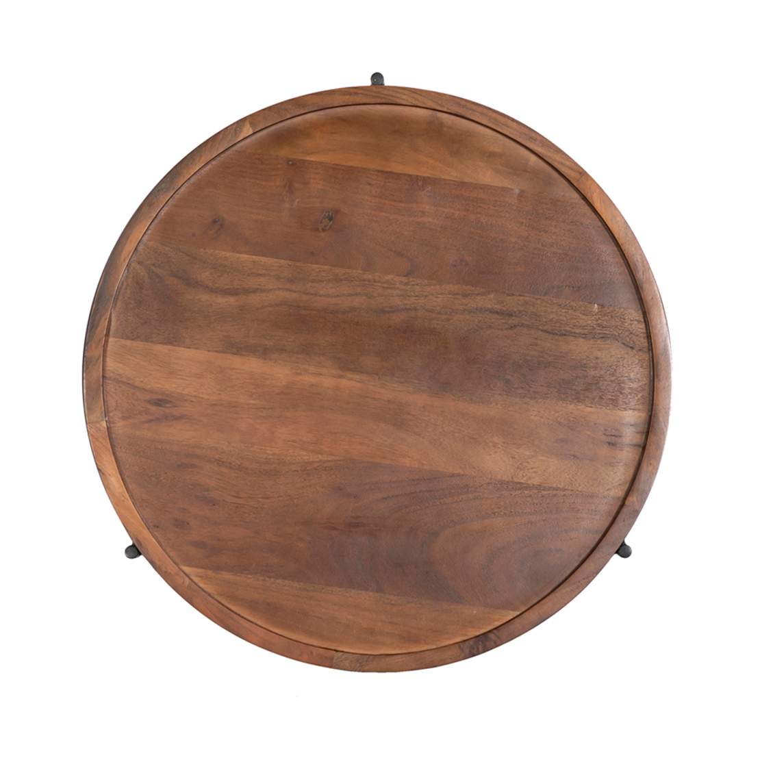 CELLINI COFFEE TABLE SET 2PCS WOOD ACACIA WALNUT LIGHT METAL BLACK 70x70xH43cm IN