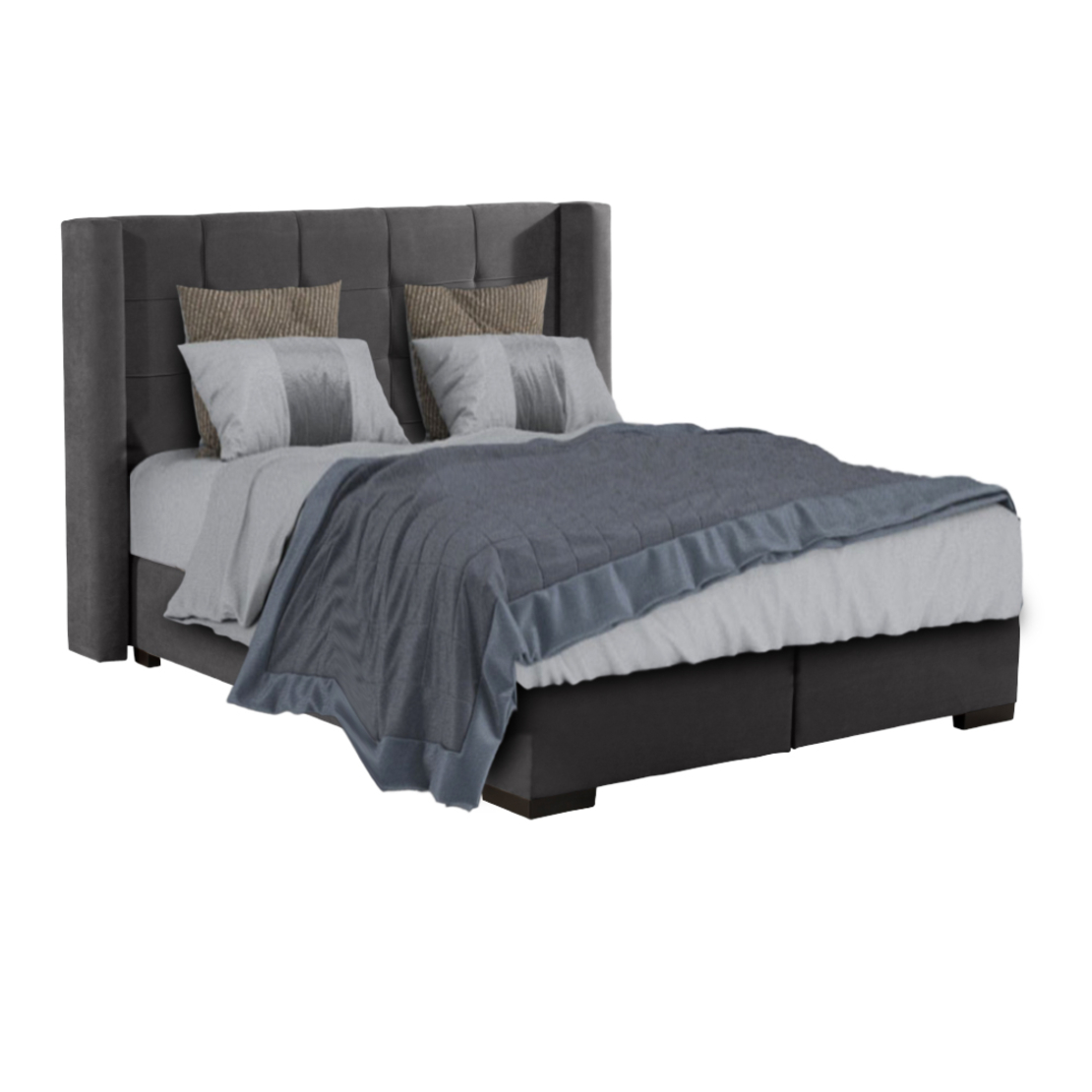 NOVEL BED WITH STORAGE (FOR MATTRESS 160x200cm) CHENILLE GREY DARK 07-780 E1 TR