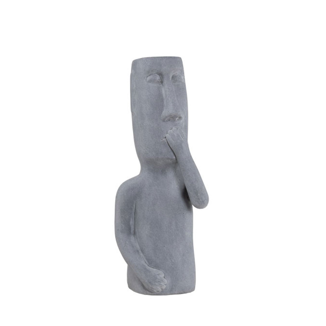 PERU MAN MOUTH DECO FIGURE ARTIFICIAL STONE GREY 2