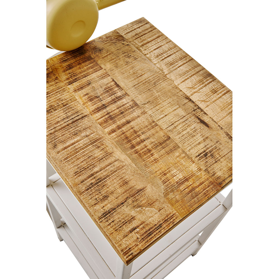 MINI VESPA SIDE TABLE WITH SHELVES METAL CREAM WHITE NATURAL 61x45xH88cm IN