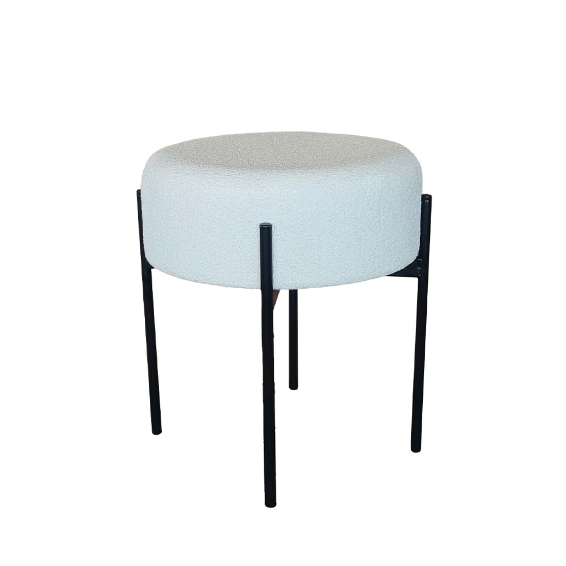 UNICO STOOL FABRIC CREAM METAL BLACK E1 PRC